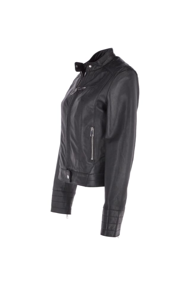 Brampton London Brampton London Women's 'Essen' Real Leather Biker Jacket in Black - 3