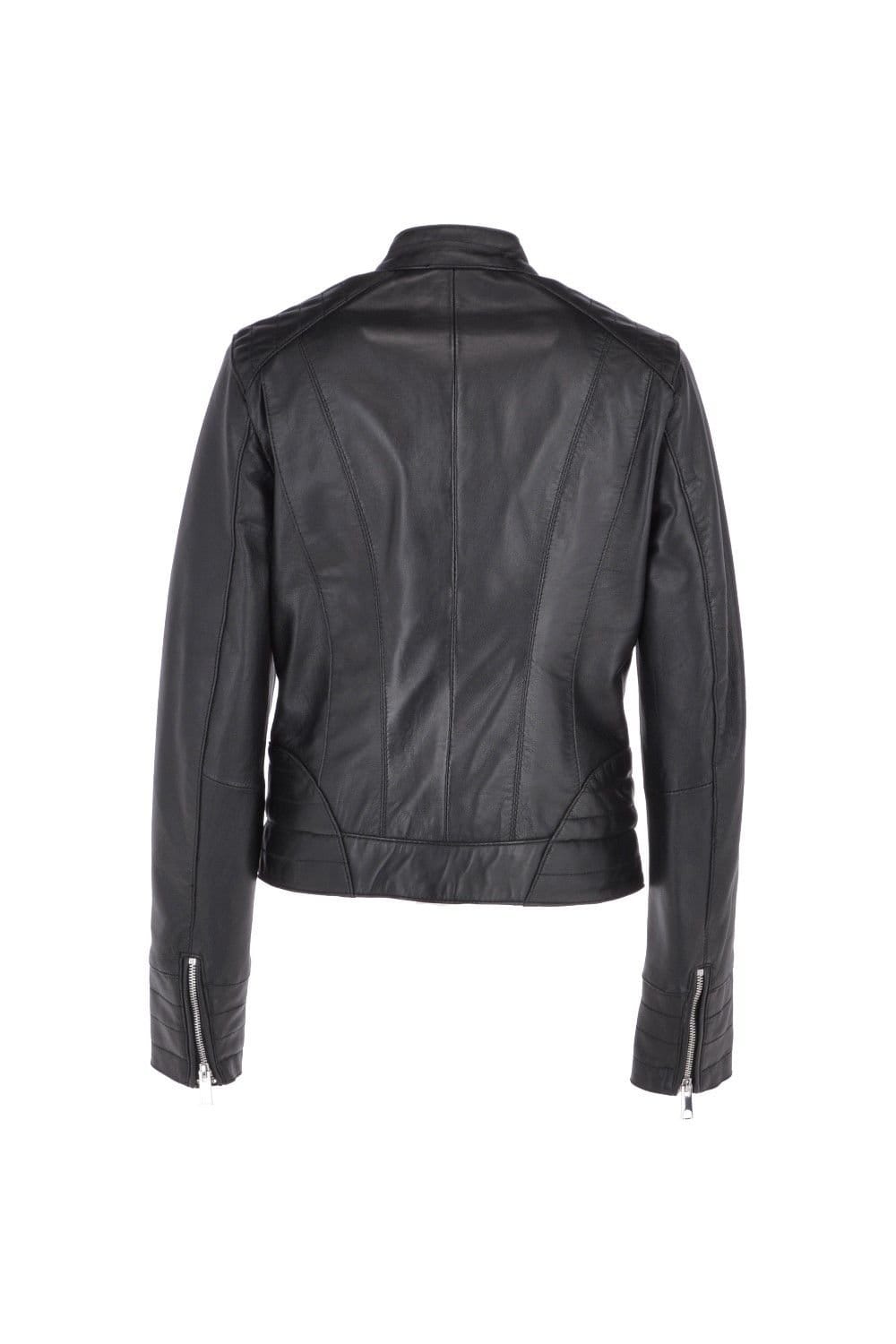 Brampton London Brampton London Women's 'Essen' Real Leather Biker Jacket in Black - 4