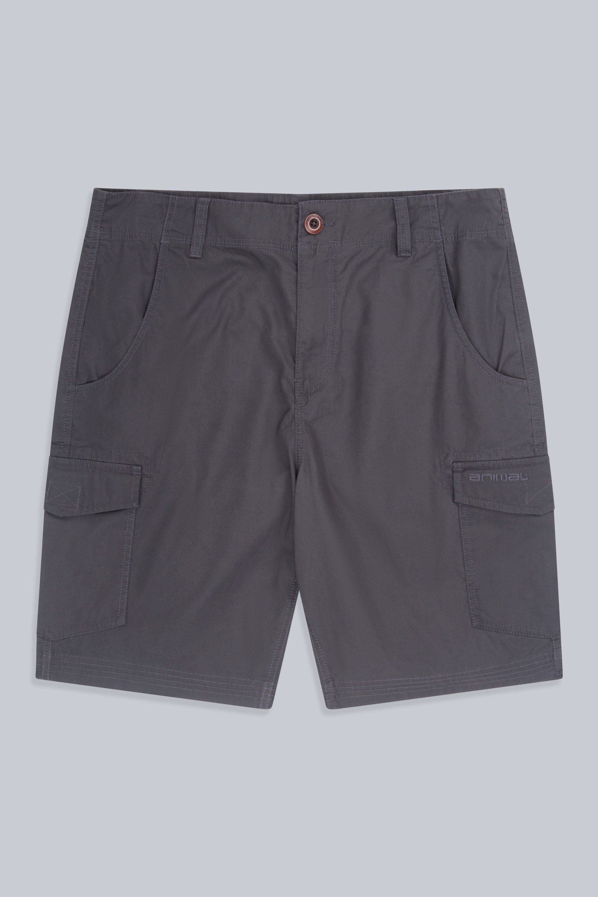 Animal Animal Men's 'Atlantis' Cotton Cargo Shorts Casual Multi Pocket Stylish Half Pants in Charcoal - 4