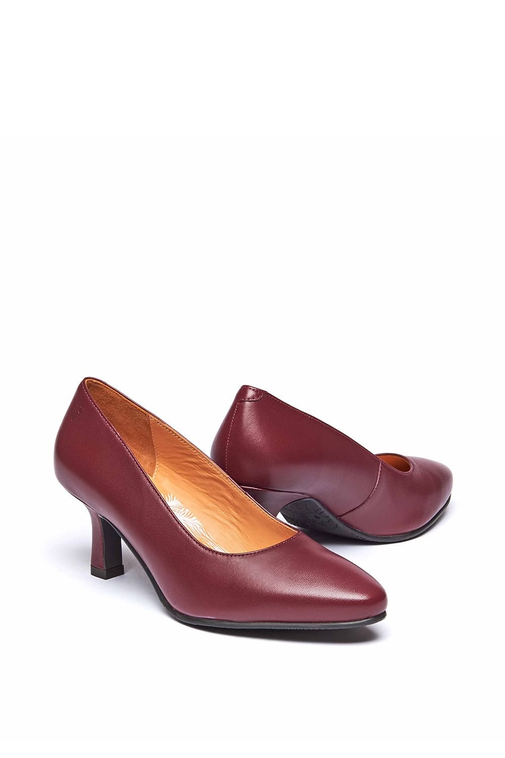 Moshulu Moshulu Women's 'Asano' Heeled Court Shoes in Dark Red - 2
