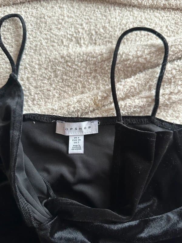Topshop Topshop knot front velvet bodysuit