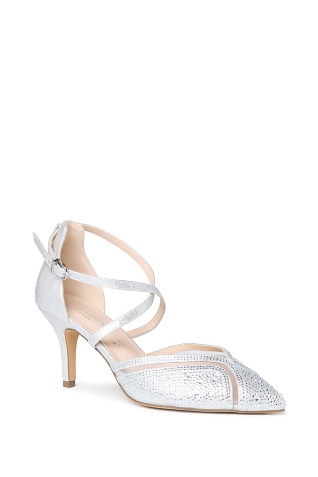 Paradox London Paradox London Women's Faylinn' Wide Fit Stiletto Heel Open Court Shoes in Silver - 3