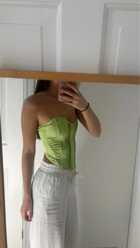 Bershka Green corset top