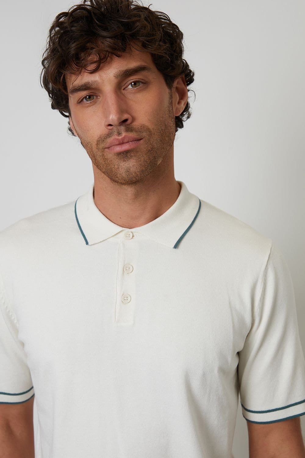 Threadbare Threadbare Men's Knitted Short Sleeve Polo Shirt in Beige - 4