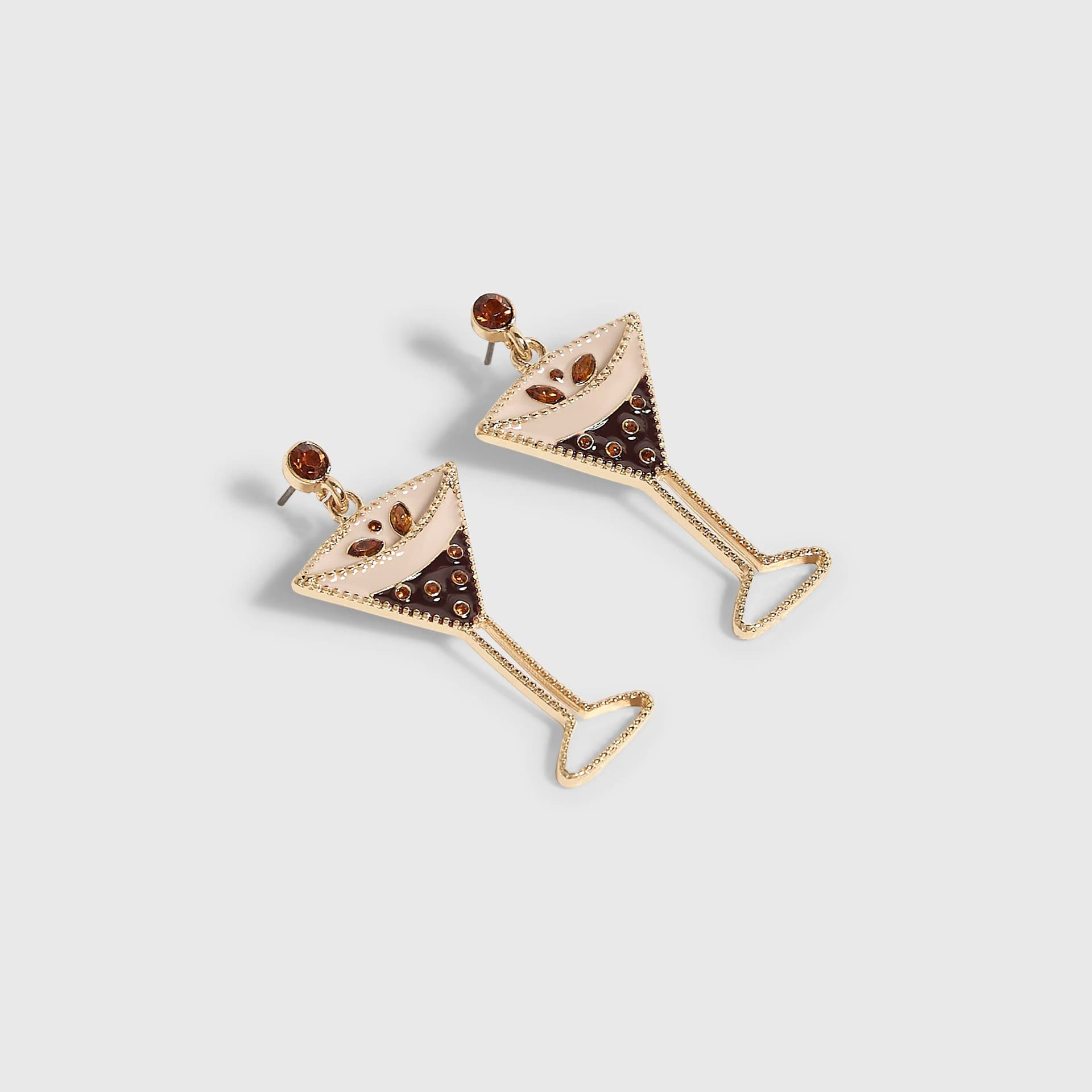 River Island River Island Womens Gold Espresso Martini Earrings