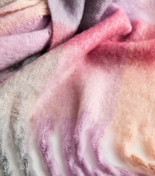 New Look Pink Multi Check Fringe Trim Scarf New Look - 3