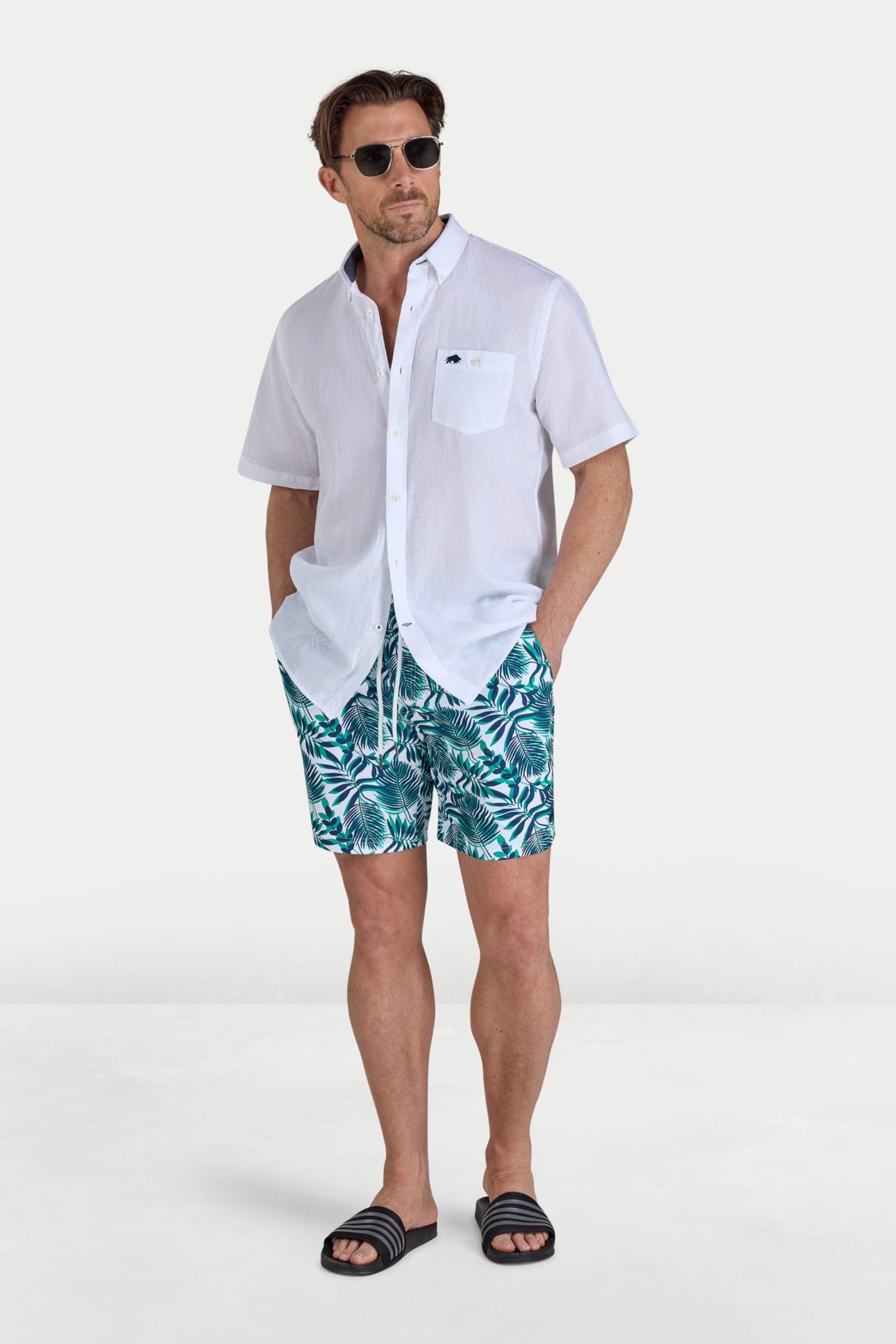 raging bull Raging Bull Men's Hawaiian Patterned Swim Short - 4