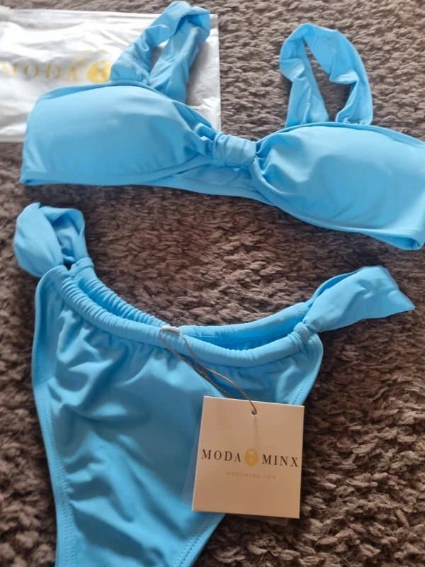 Moda Minx Moda Minx powder blue Basic bikini set size L
