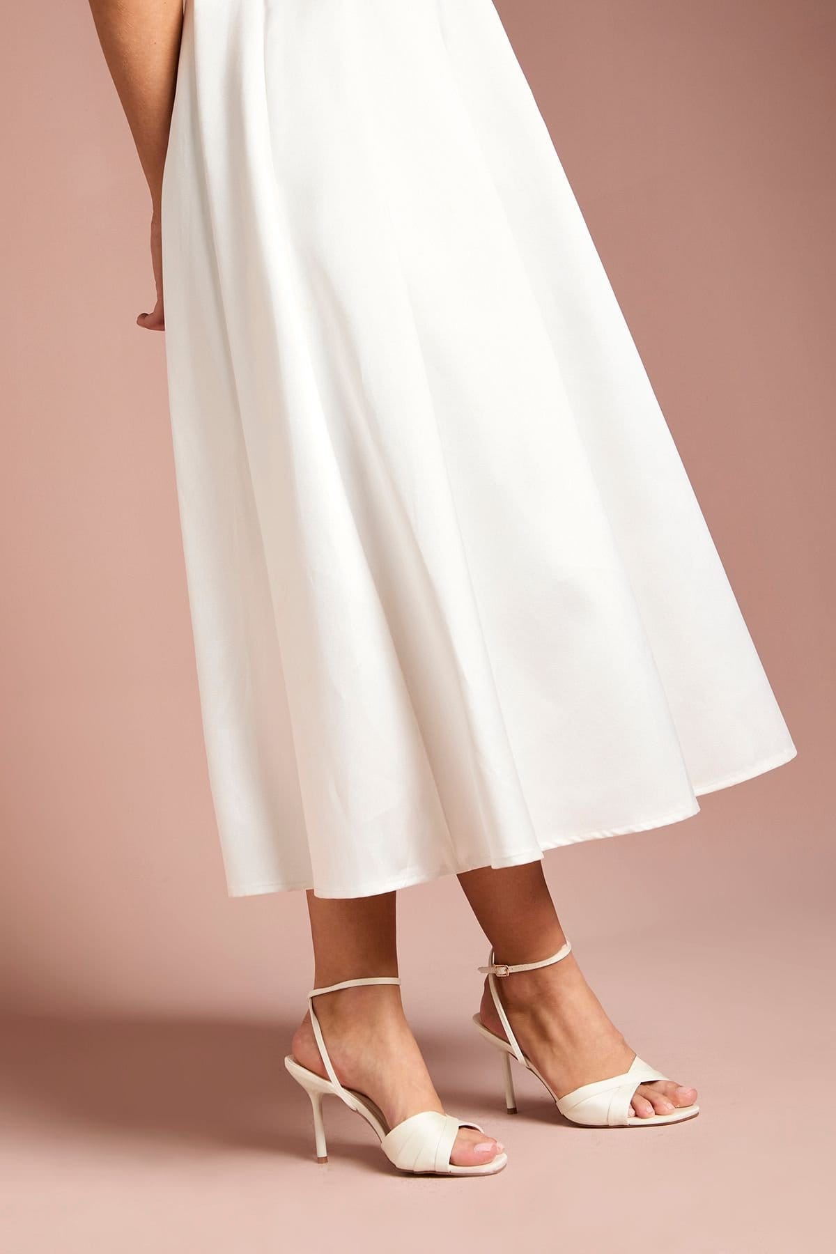 Coast Coast Women's Bridal Bree Satin Cross Over High Stiletto Heel Sandals in White - 4