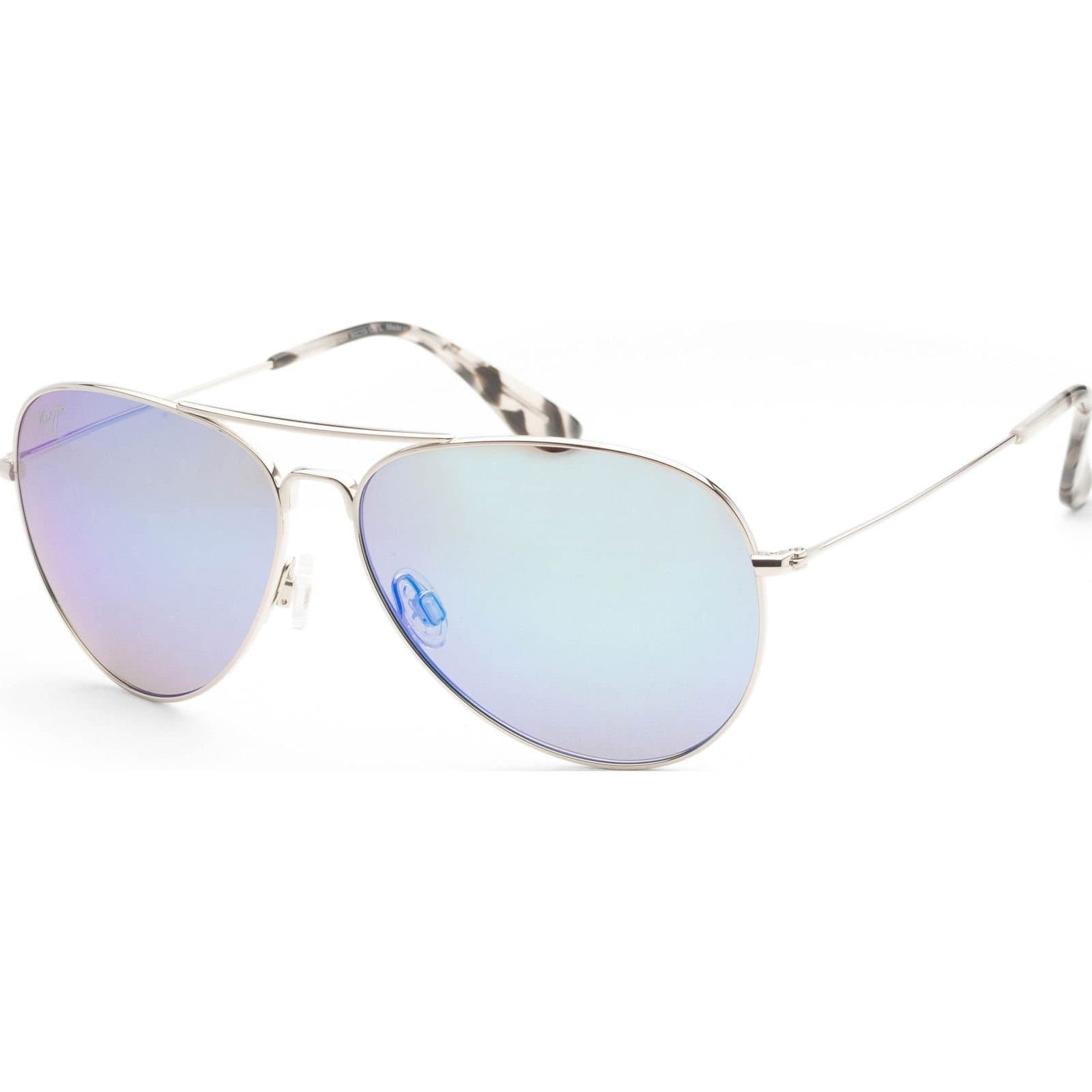 Maui Jim Maui Jim Men's MJ0264S-001 Mavericks Aviator/Navigator Sunglasses in Silver