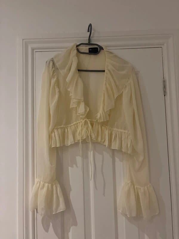 ASOS ASOS design cream frill top