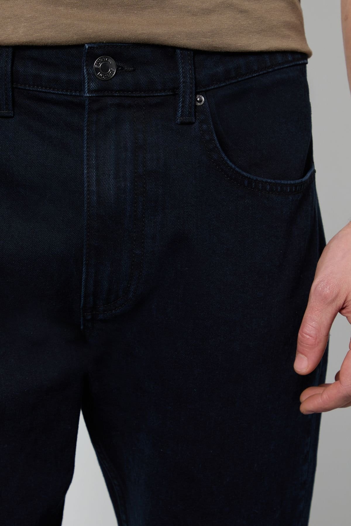 Burton Burton Men's Blue Black Rinse Wash Stretch Slim Fit Jean in Dark Blue - 4