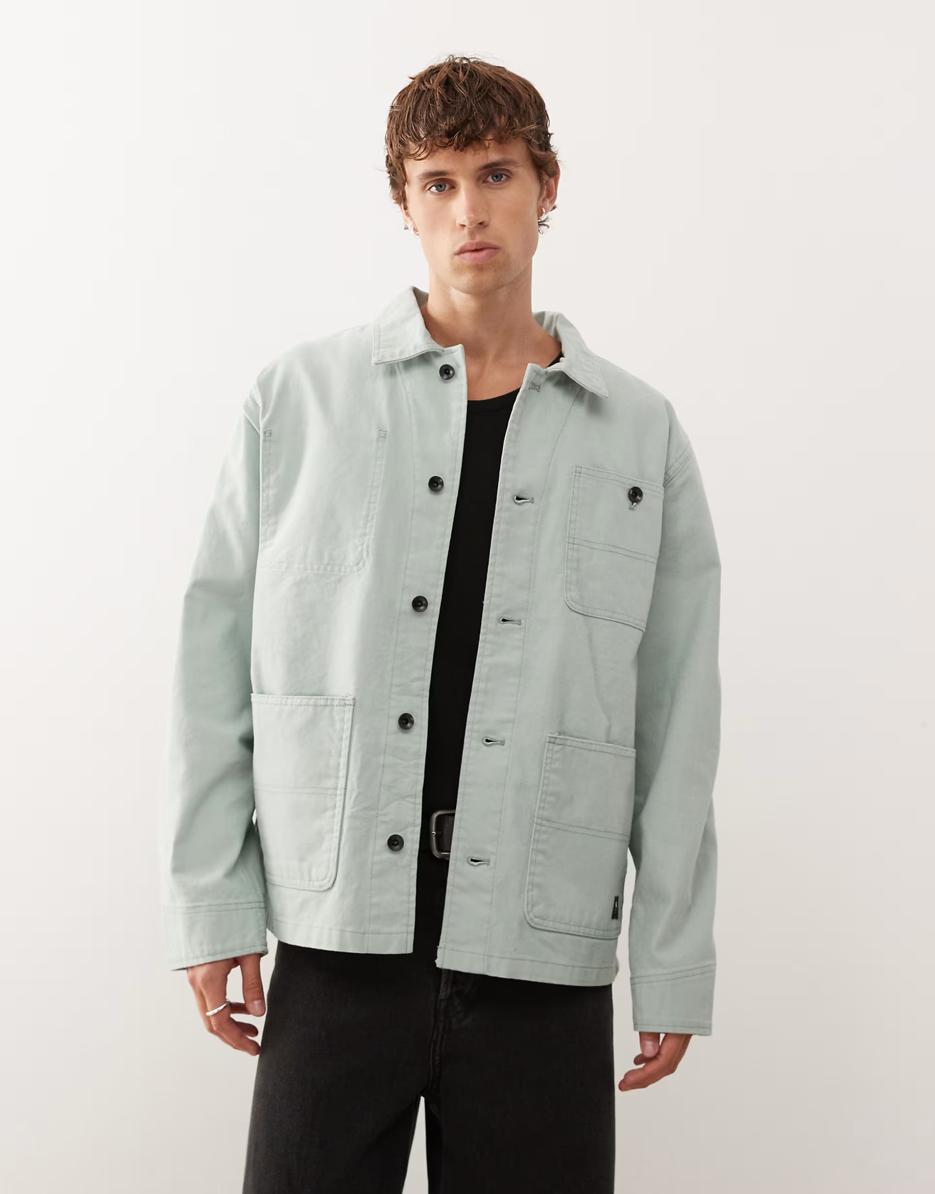 ASOS Vans Drill chore canvas jacket in gray olive - 1