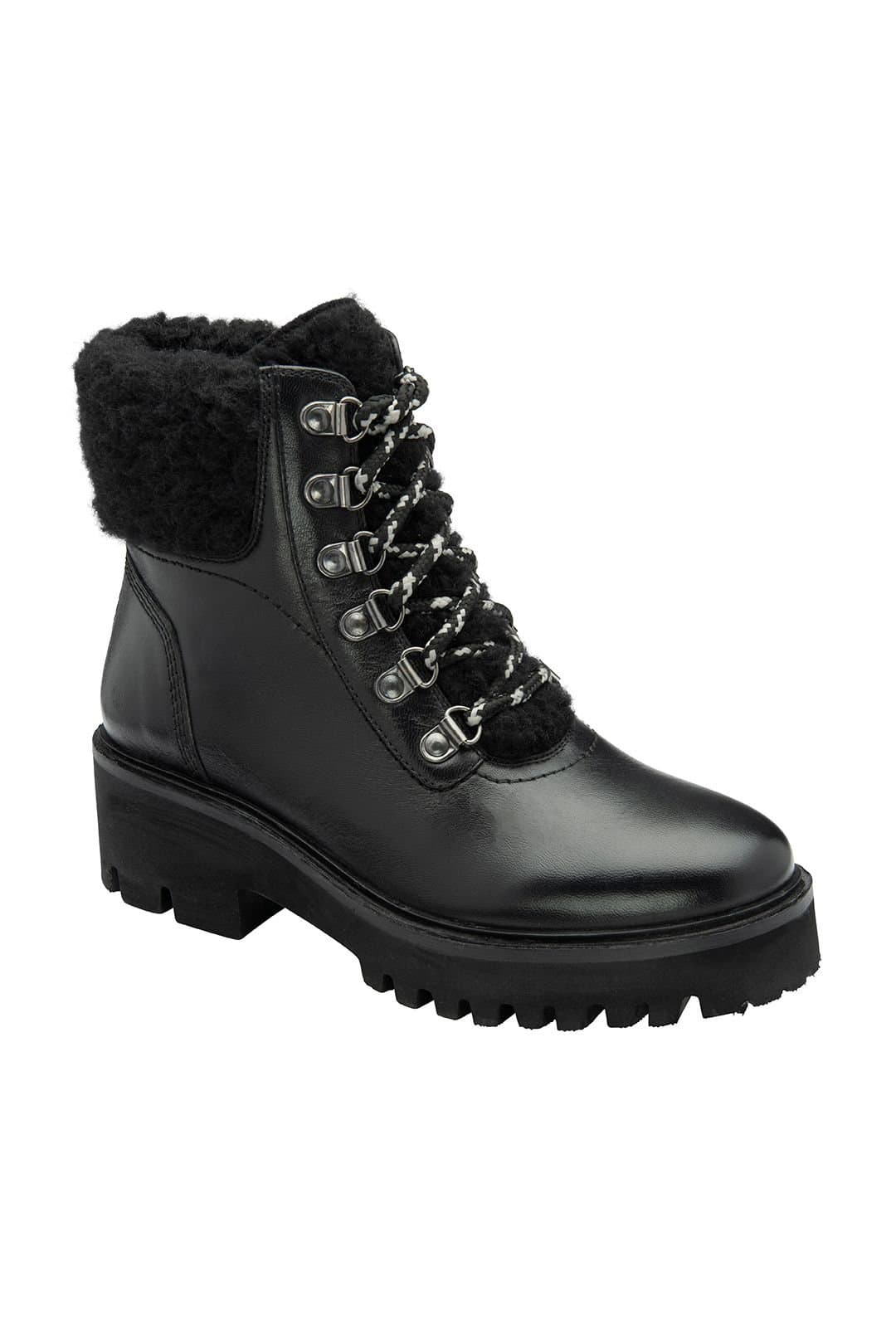 Ravel Ravel Women's 'Ingram' Leather Flat Ankle Boots in Black