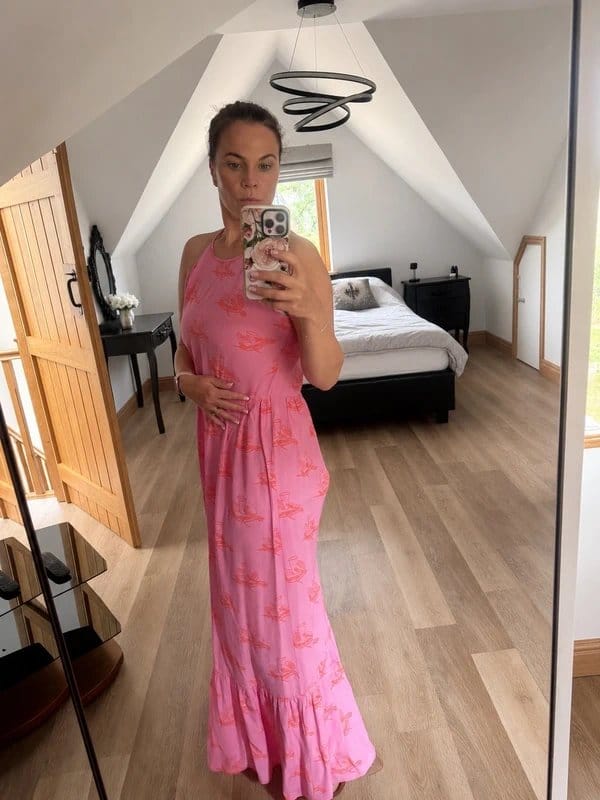 Never Fully Dressed Pink Lemoncello Print Maxi Dress
