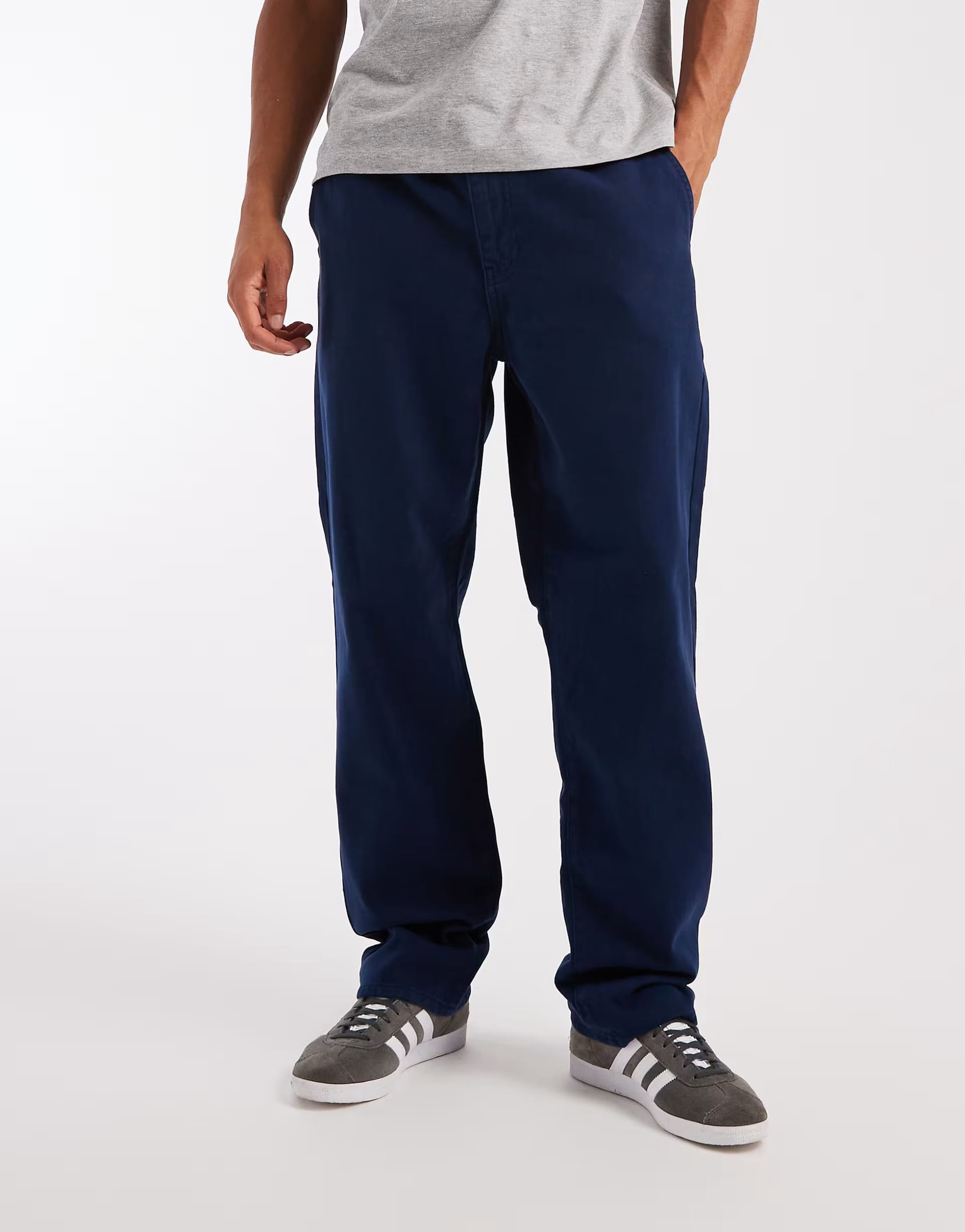 ASOS Navy Straight Fit Trousers