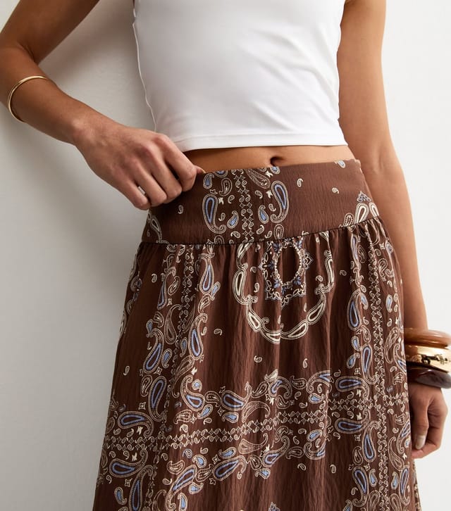 New Look Women's Brown Bandana Print Maxi Circle Skirt New Look - 2