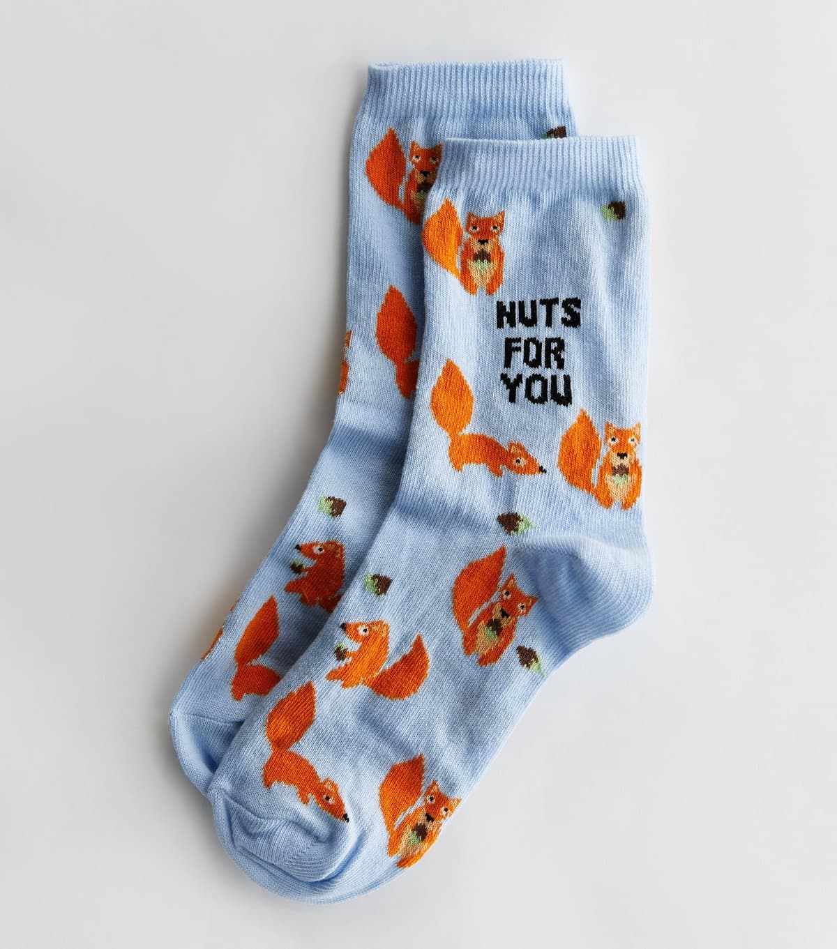 New Look Bright Blue Nuts for You Squirrel Socks New Look