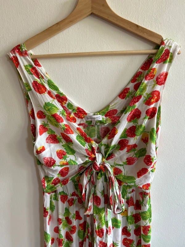 Warehouse Warehouse midi strawberry dress size 12