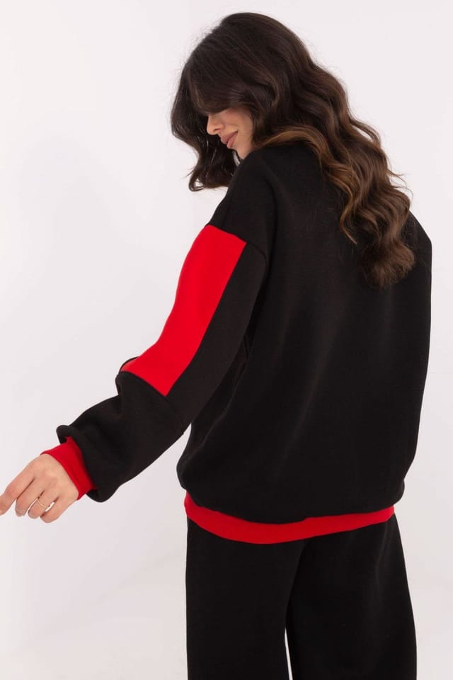 Love Lace Love Lace Women's Casual Cotton Polyester Sweatshirt with Slogan in Black - 3