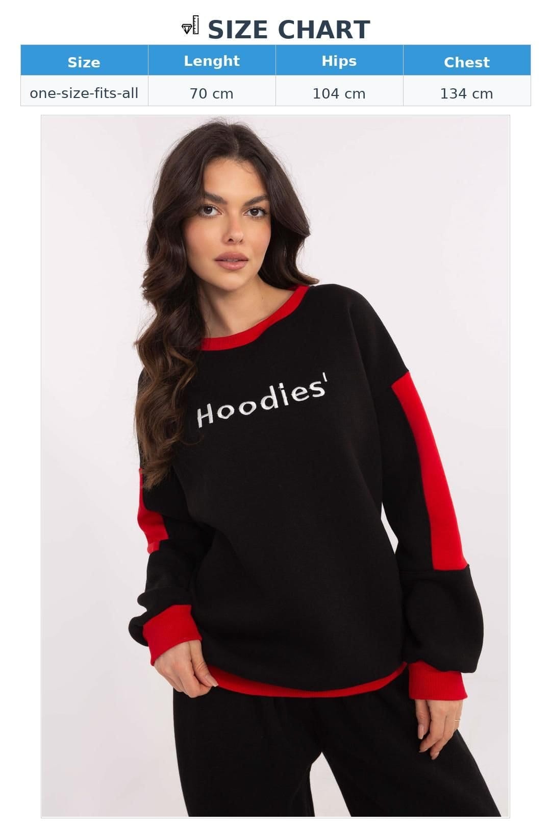 Love Lace Love Lace Women's Casual Cotton Polyester Sweatshirt with Slogan in Black - 4