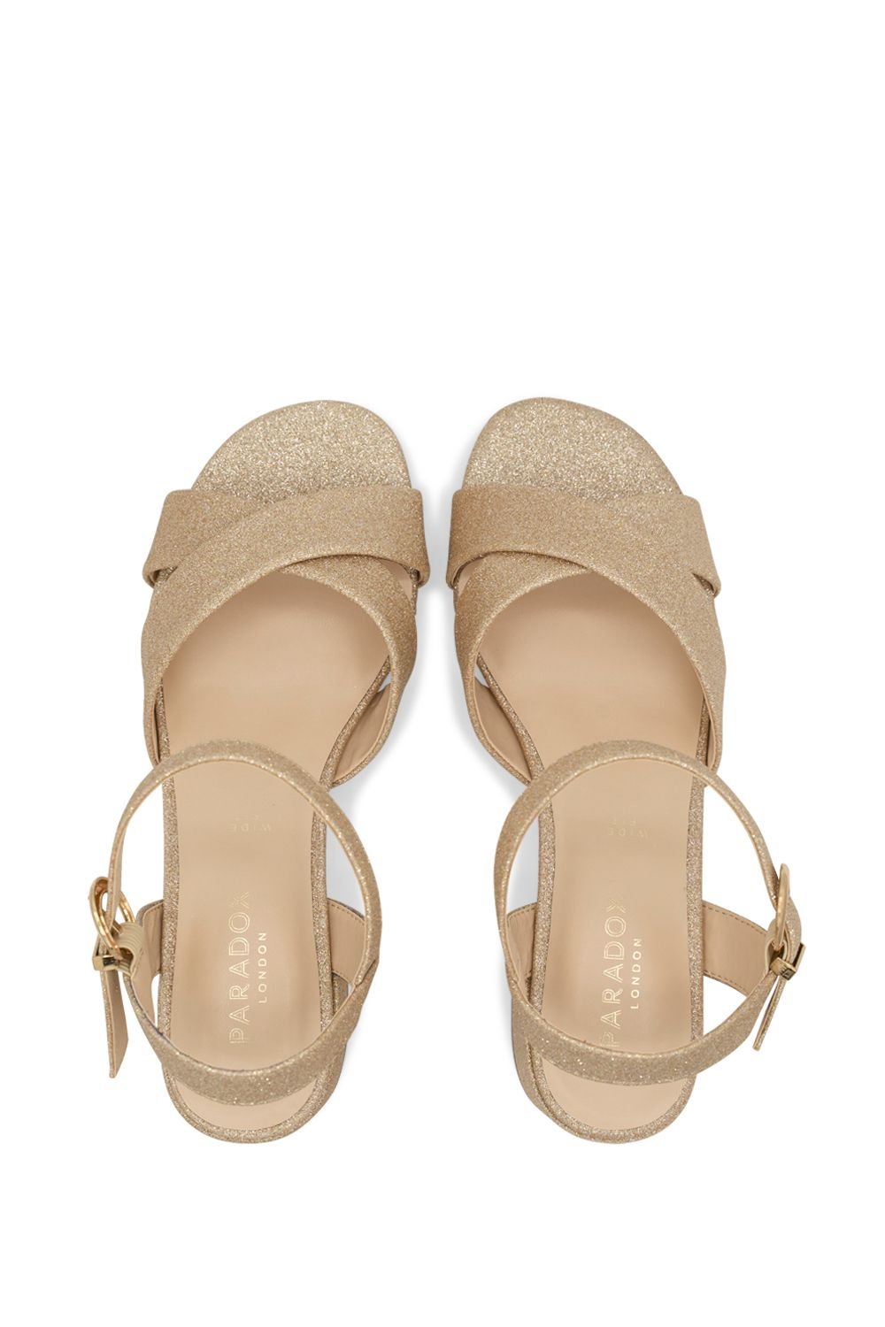 Paradox London Paradox London Women's Neala' Wide Fit Block Heel Sandal in Gold - 3