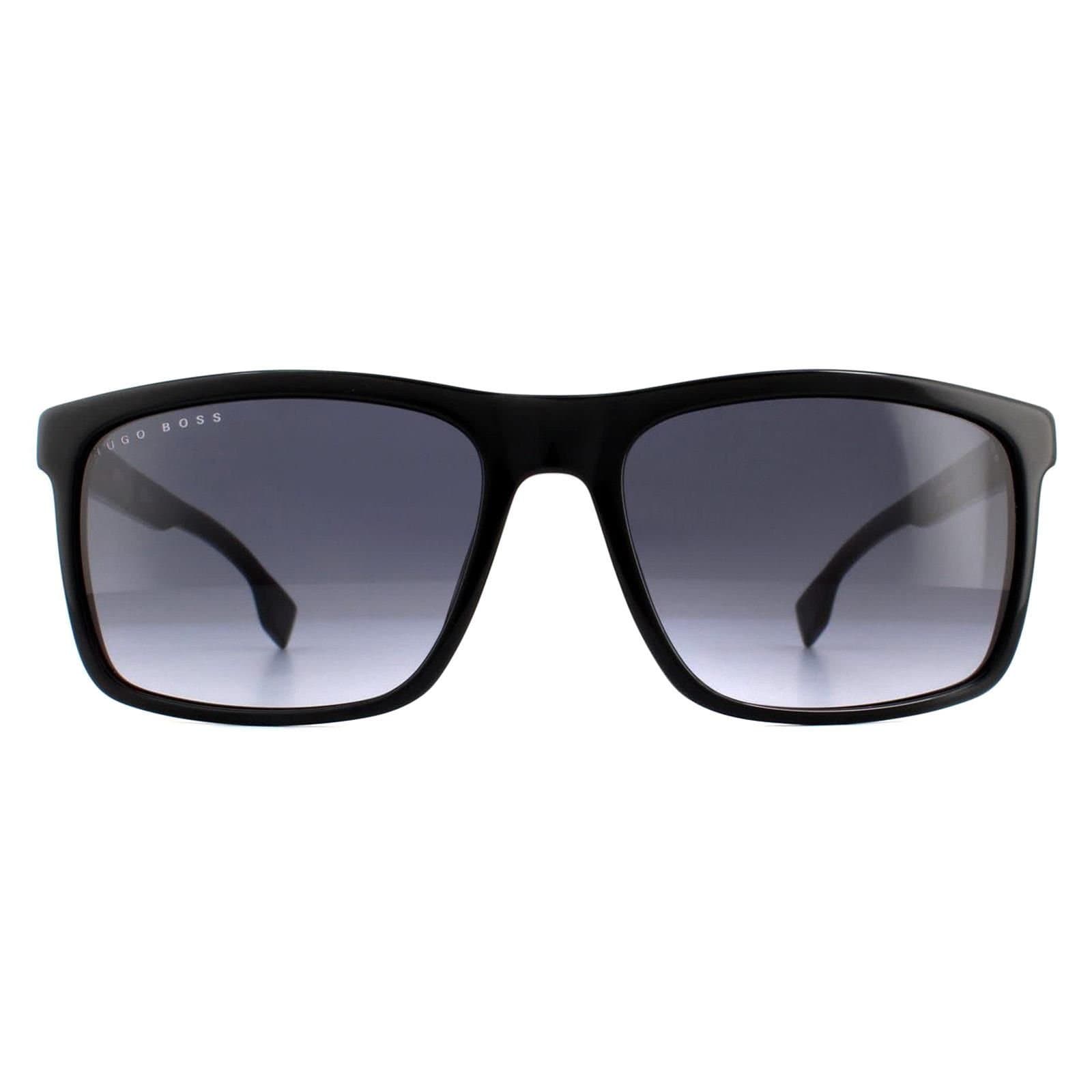 Hugo Boss Hugo Boss Men's Rectangle Black Grey Sunglasses