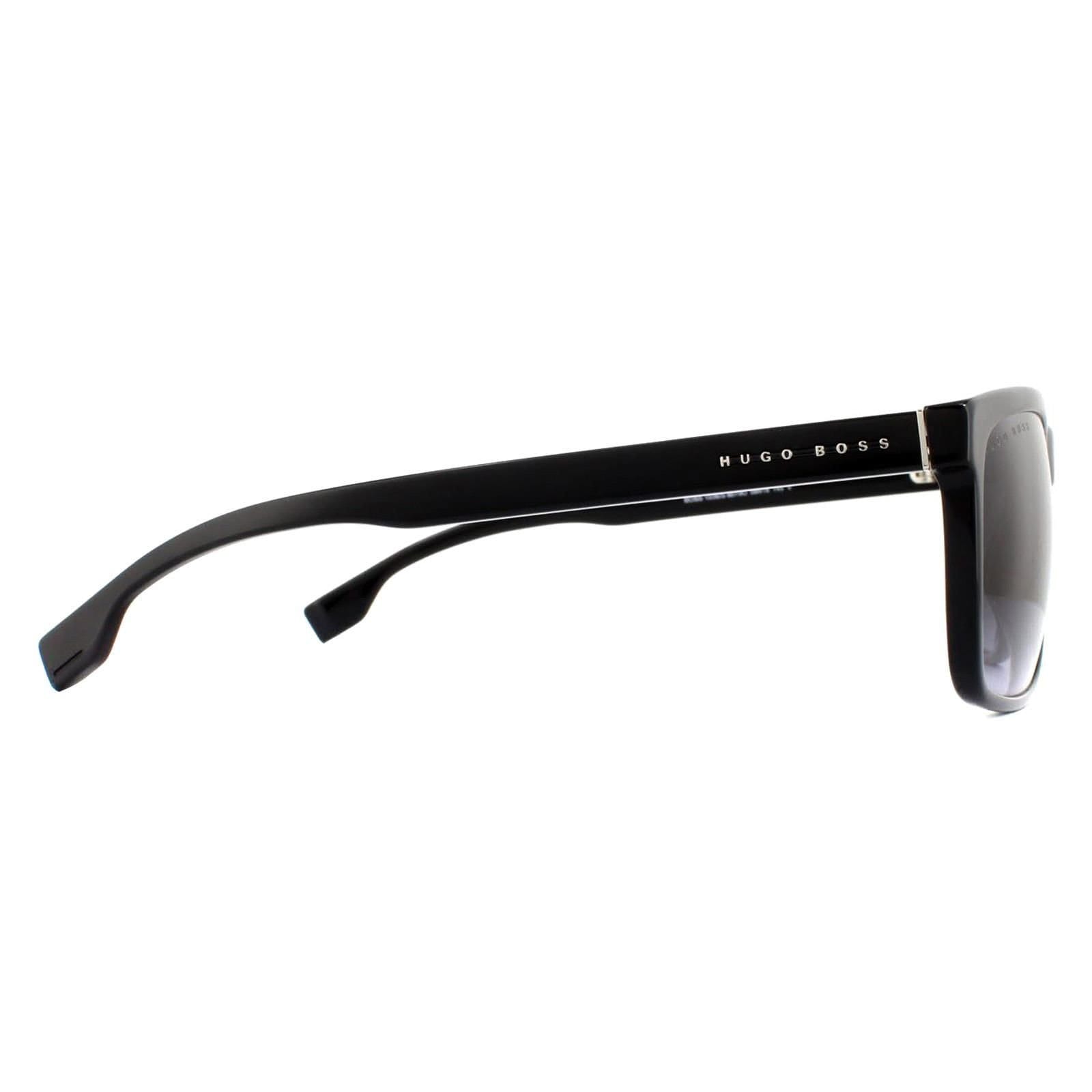 Hugo Boss Hugo Boss Men's Rectangle Black Grey Sunglasses - 4