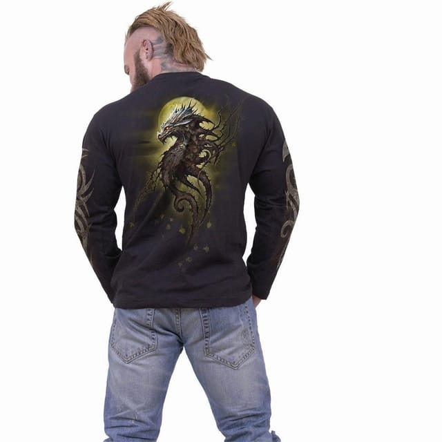 Spiral Spiral Men's OAK DRAGON - Longsleeve T-Shirt Black - 3