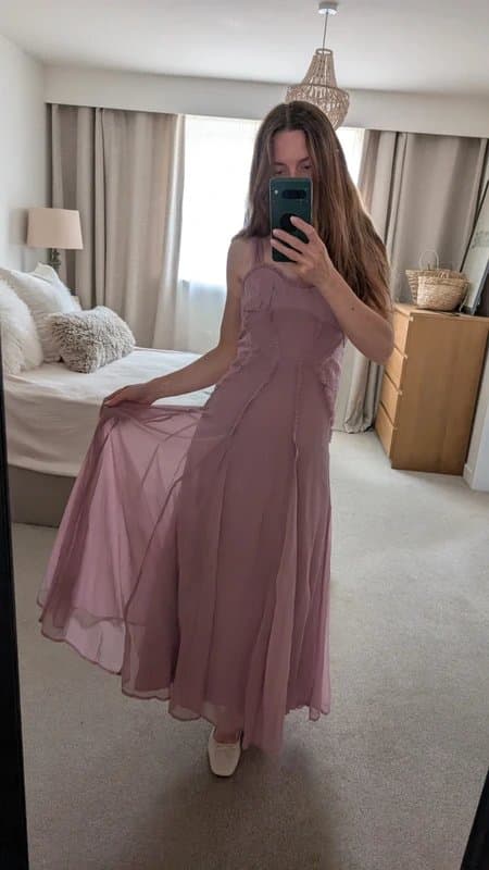 ASOS Gorgeous Chiffon Pink Floaty Fairy Wedding Guest Event Dress