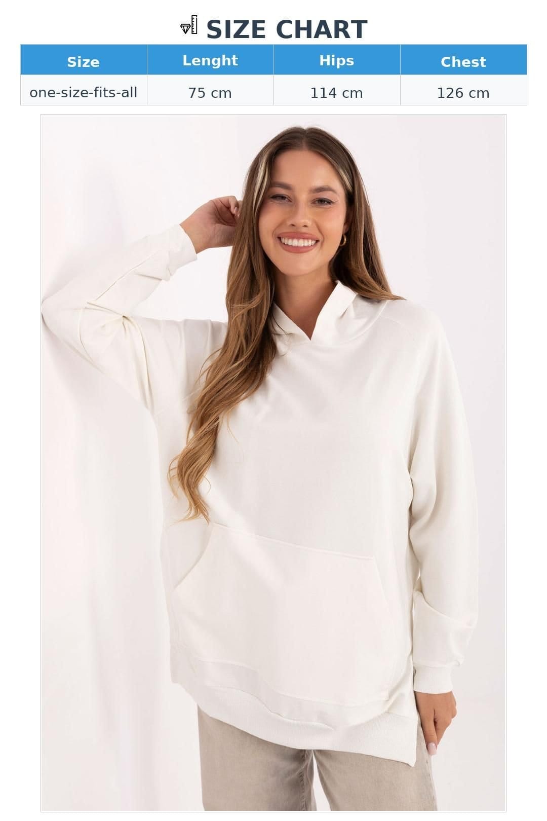 Love Lace Love Lace Women's Oversized Cotton Hoodie Sweatshirt with Pocket in White - 4
