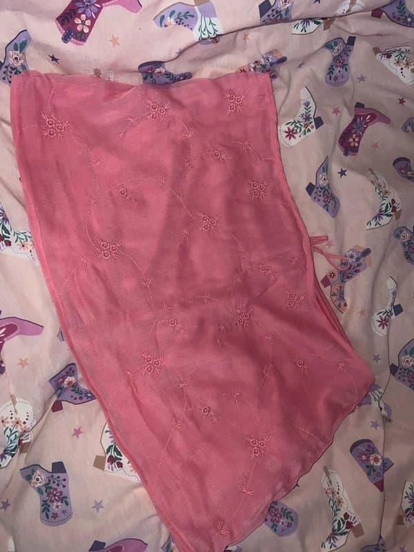 Bershka pink y2k gemmed/sequin mini skirt