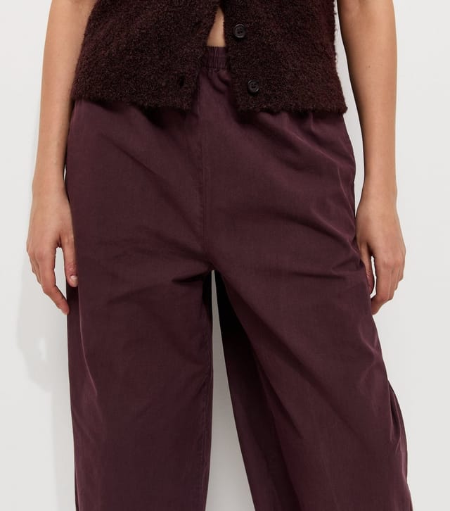 New Look Women's Dark Brown Cotton Cuffed Wide Leg Trousers New Look - 2