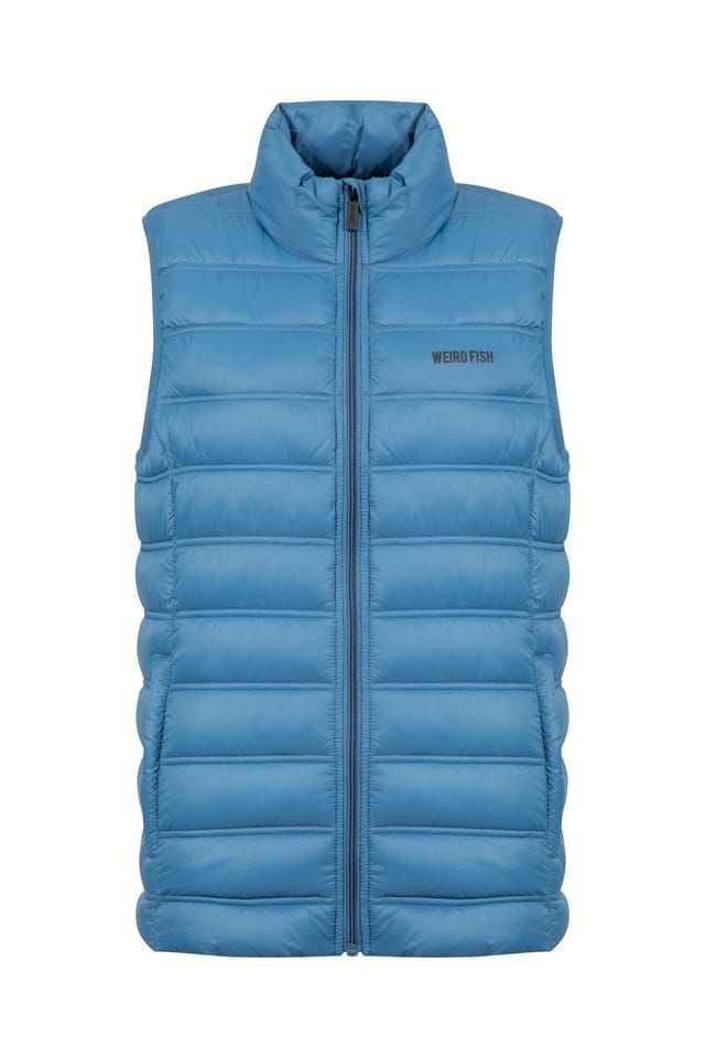 Weird Fish Weird Fish Women's Atissa Lightweight Padded Gilet in Mid Blue - 2