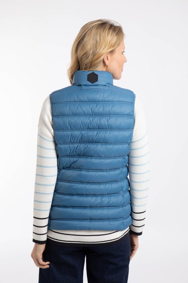 Weird Fish Weird Fish Women's Atissa Lightweight Padded Gilet in Mid Blue - 3