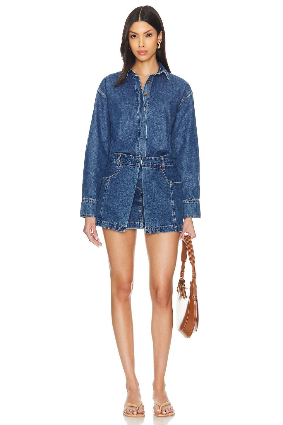 revolve Overturn Denim Mini Dress