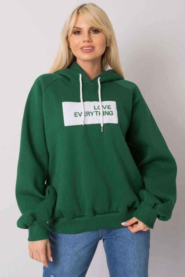 Love Lace Love Lace Women's Embroidered Logo Hooded Sweatshirt in Green - 2