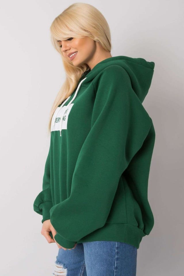 Love Lace Love Lace Women's Embroidered Logo Hooded Sweatshirt in Green - 3