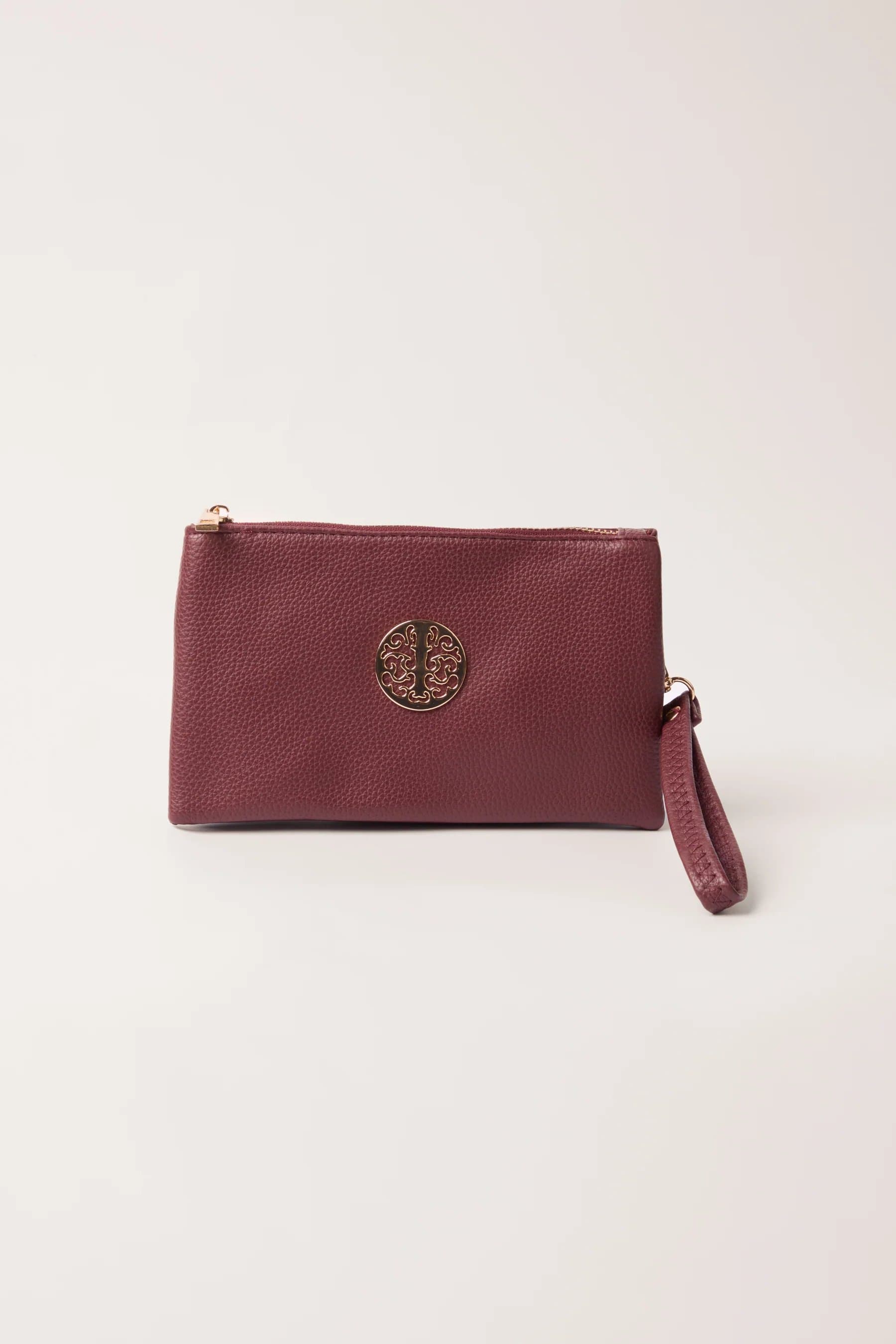 Blue Vanilla Detailed Zip Up Purse With Detachable Strap