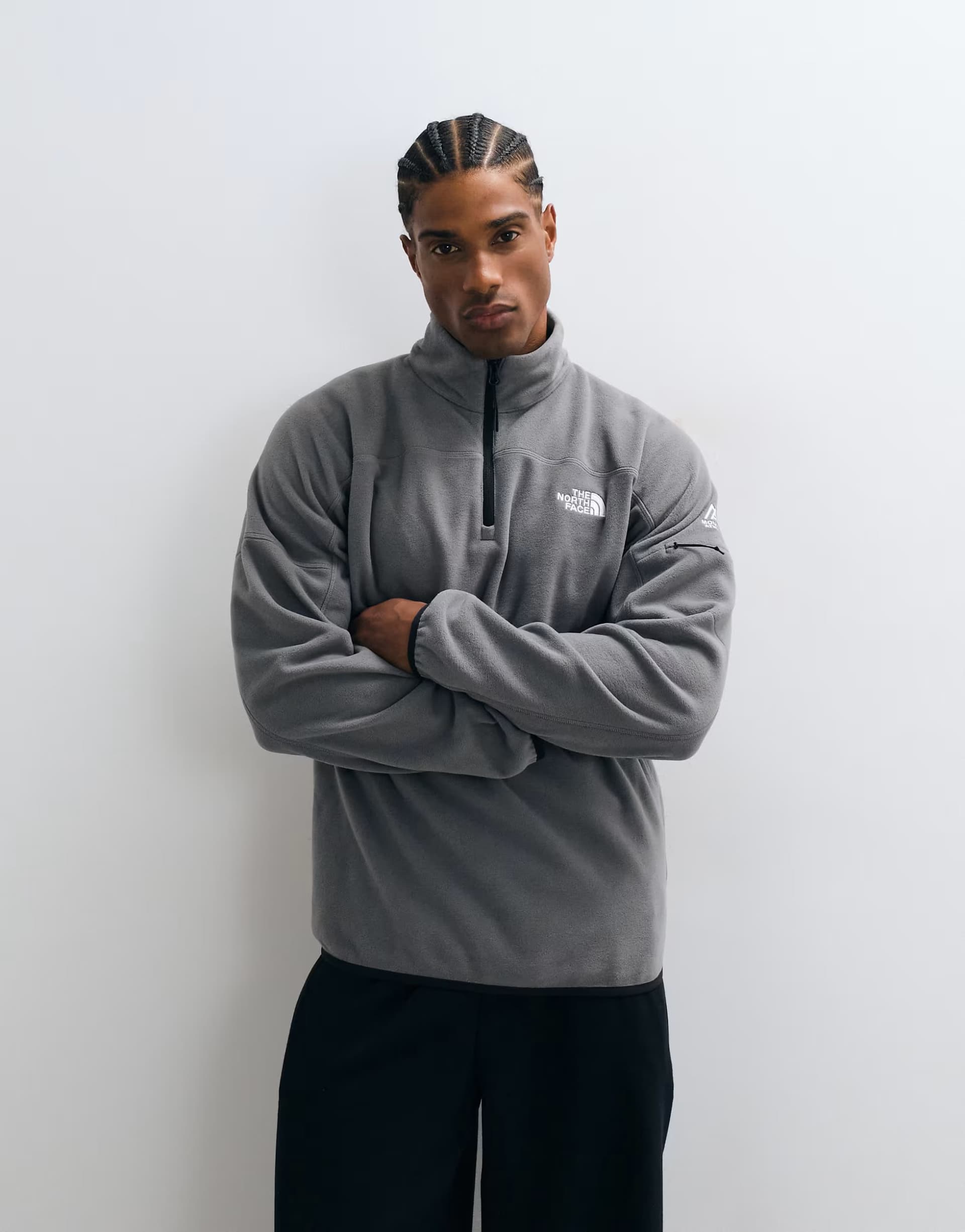 ASOS The North Face Mountain Athletics Glacier 1/4 zip fleece in grey