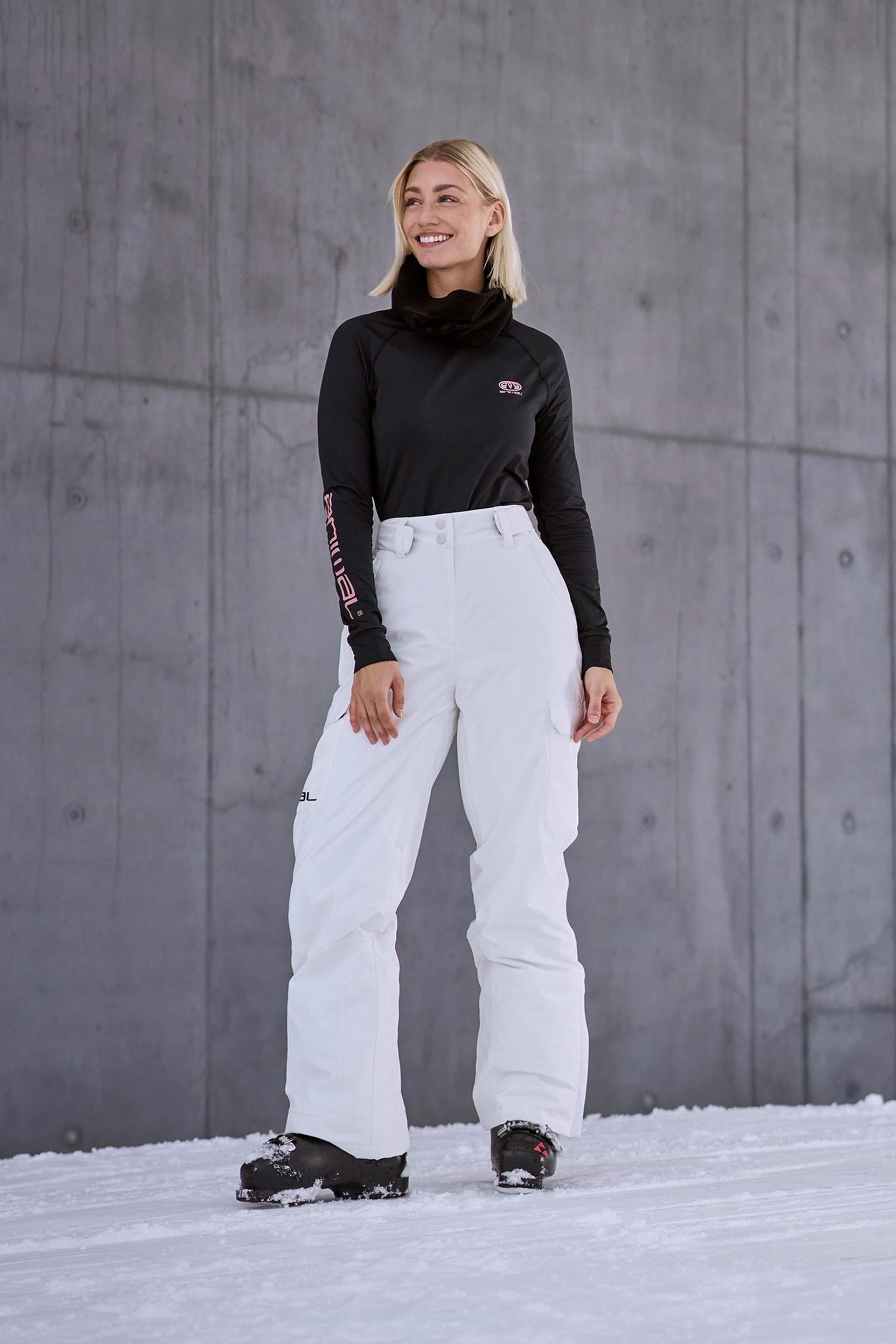 Animal Animal Women's 'Glaze' Insulated Snow Pants Warm Adjustable Waist Warm Winter Trouser in White