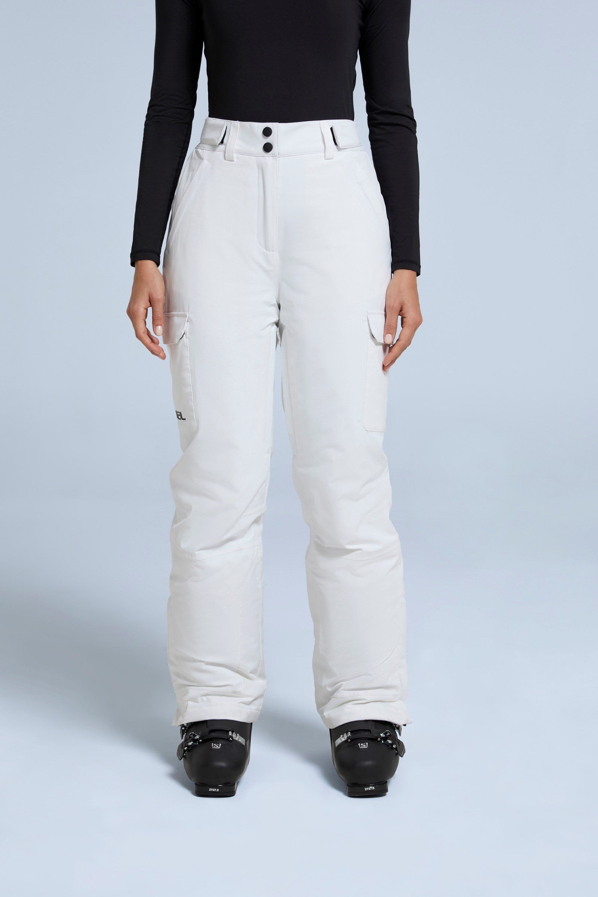 Animal Animal Women's 'Glaze' Insulated Snow Pants Warm Adjustable Waist Warm Winter Trouser in White - 2