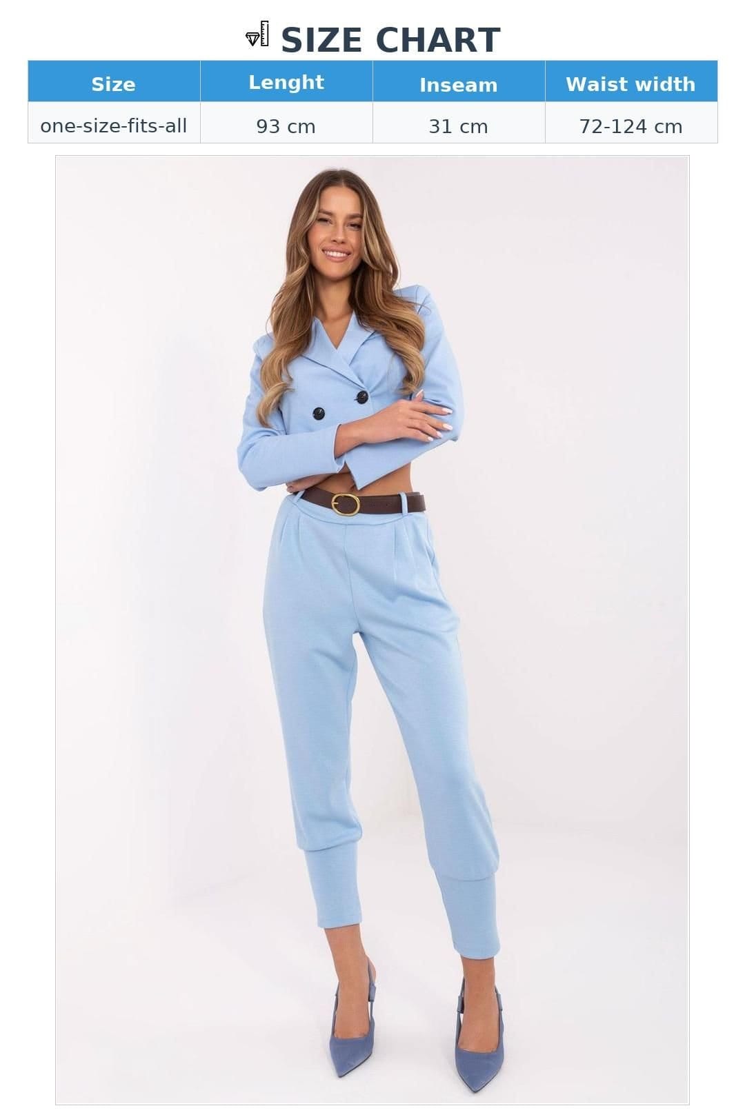 Love Lace Love Lace Women's Elegant High Waist Sweatpants with Belt in Blue - 4