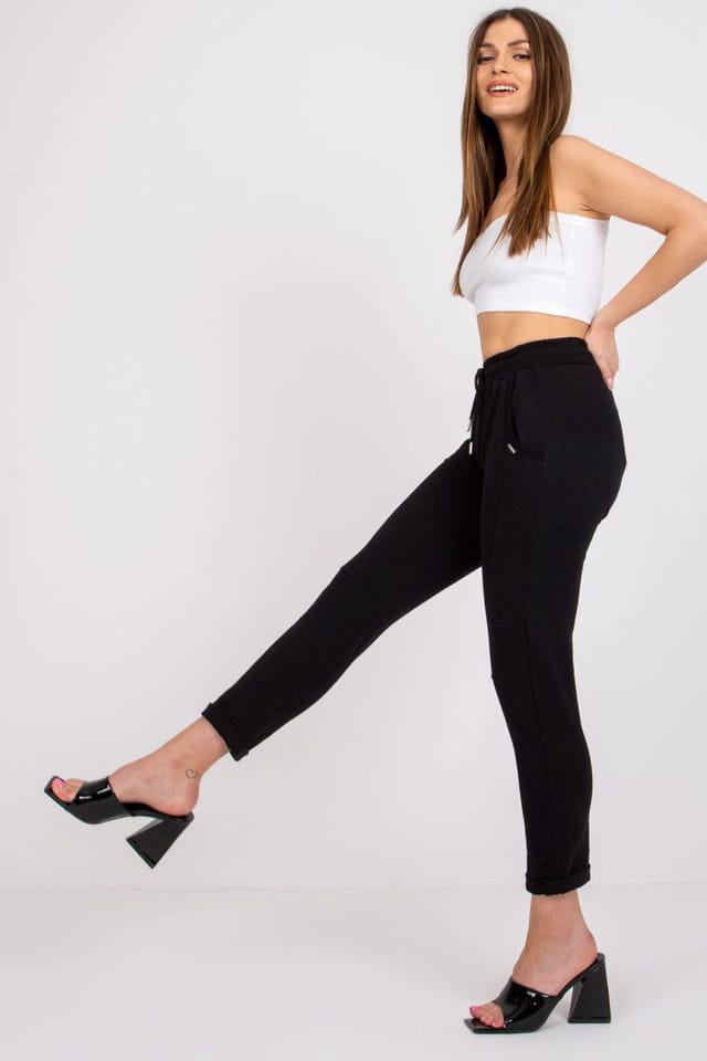 Love Lace Love Lace Women's High Waisted Sweatpants with Slip Pockets in Black - 2