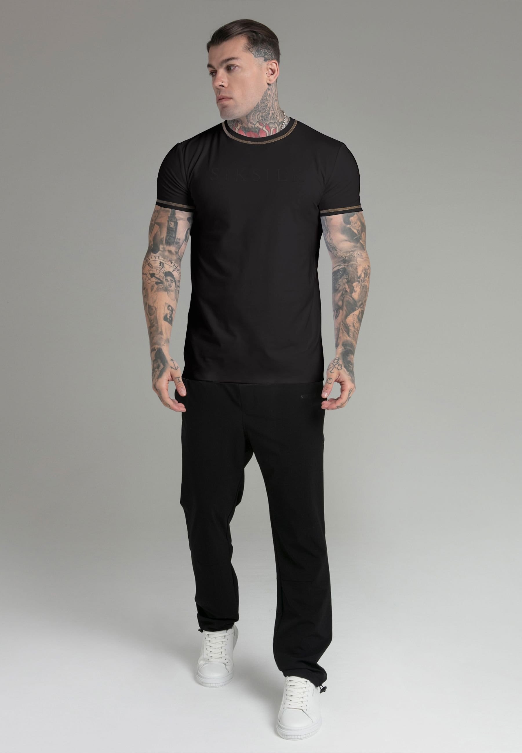 SikSilk SikSilk Men's Muscle Fit T-Shirt in Black - 4