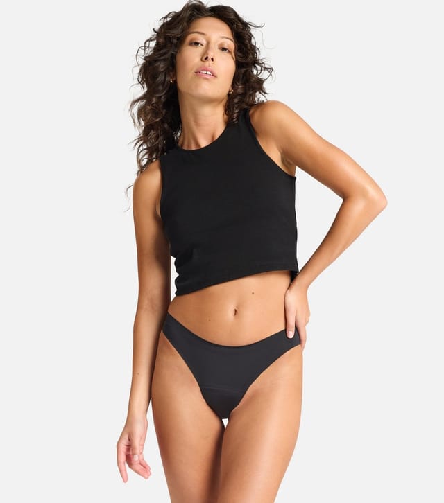 Modibodi Women's Black Light Flow Seamfree Period Thong Modibodi New Look - 2