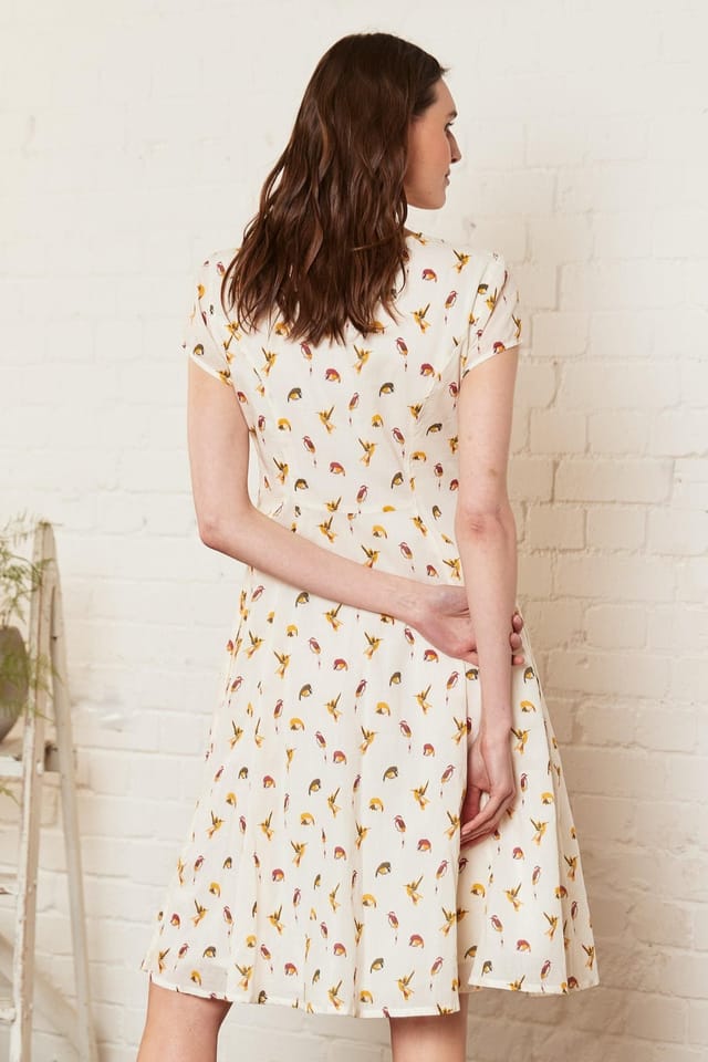 Nomads Clothing Nomads Clothing Women's BCI Cotton Fit & Flare Dress in Ivory - 2