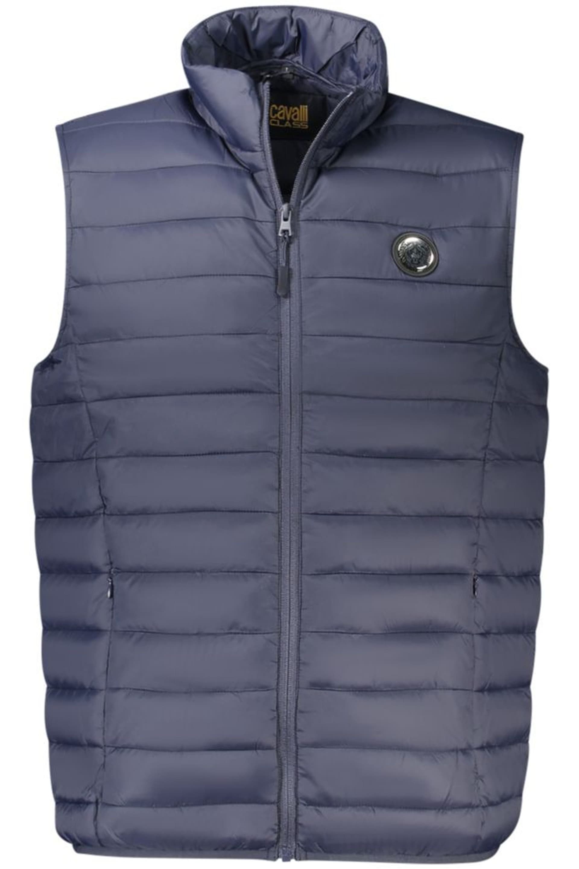Cavalli Class Cavalli Class Men's Polyester Jacket With Zip Closure & Pockets in Dark Grey