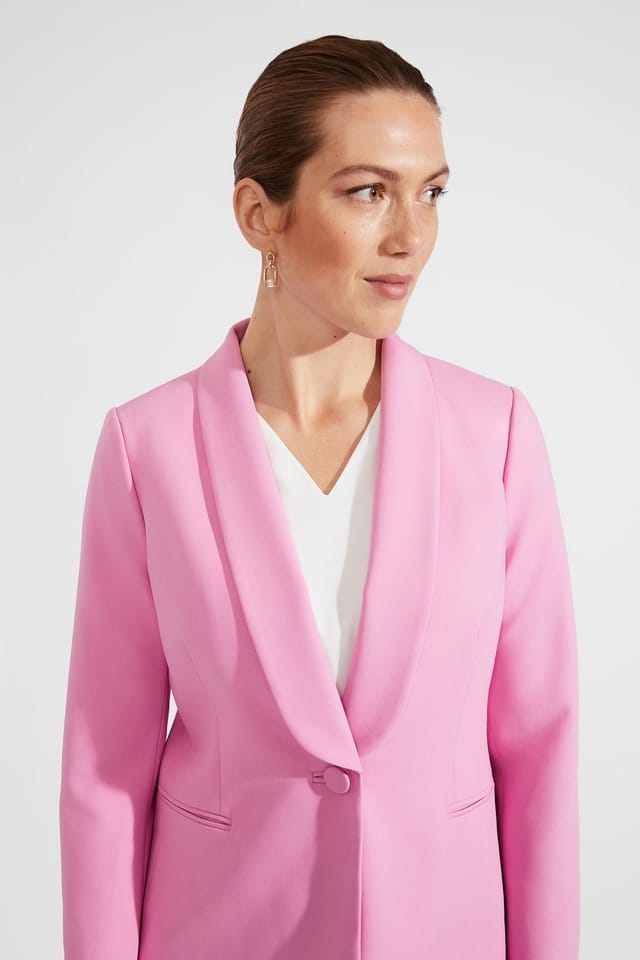 Hobbs London Hobbs London Women's Felicity Longline Blazer in Bright Pink - 3