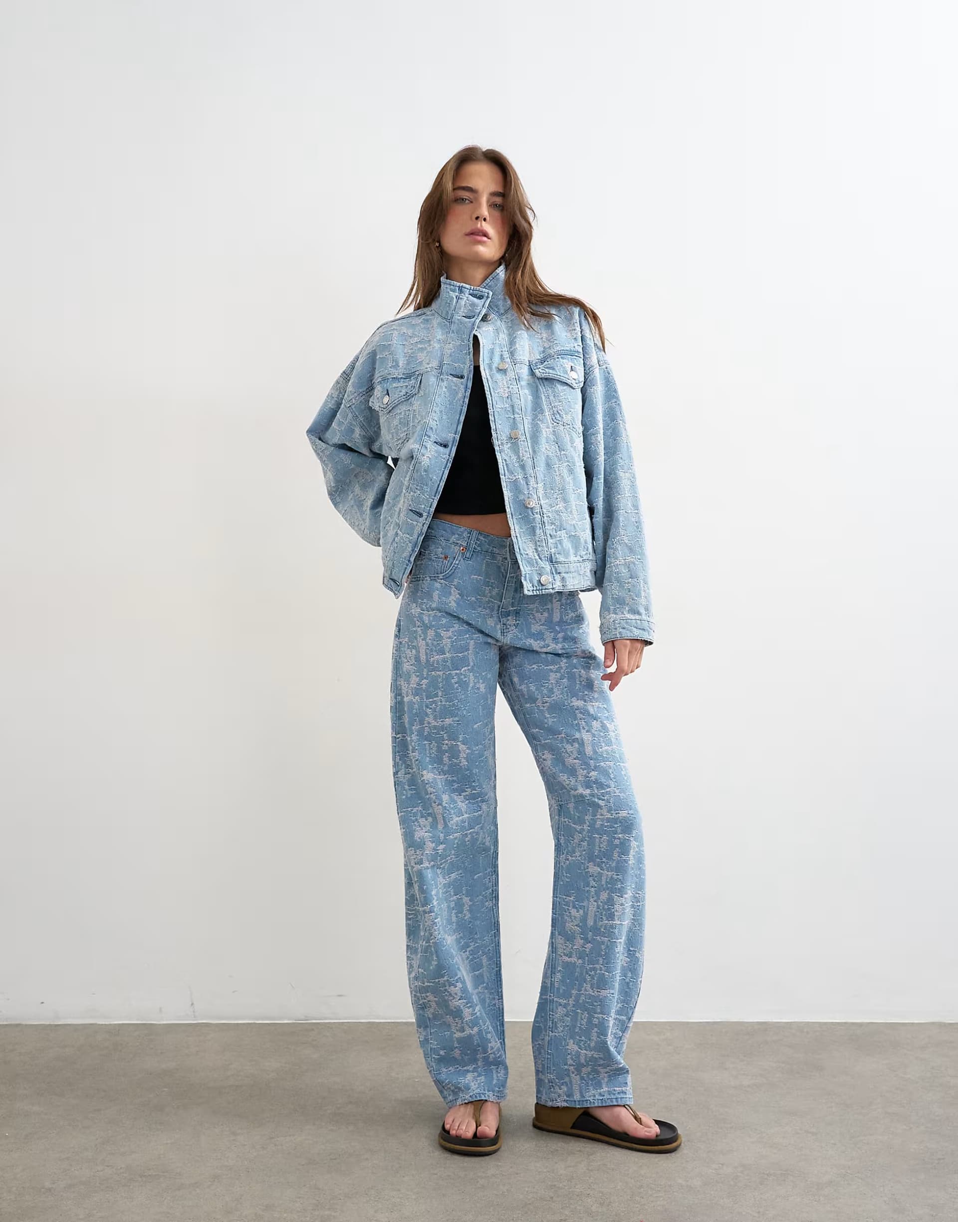 ASOS Topshop denim ultra-distressed bleach co-ord